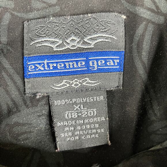 Extreme Gear Button-Up Shirt Mens Size XL Black Red Flame Barbed WireShortSleeve - Picture 3 of 7
